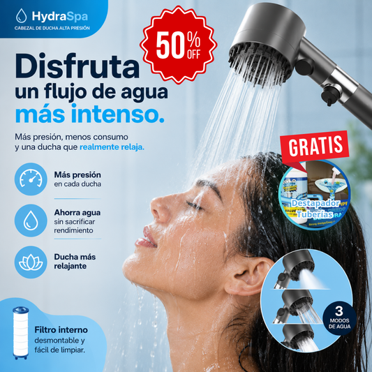 HydraSpa - Cabezal De Ducha Alta Presión