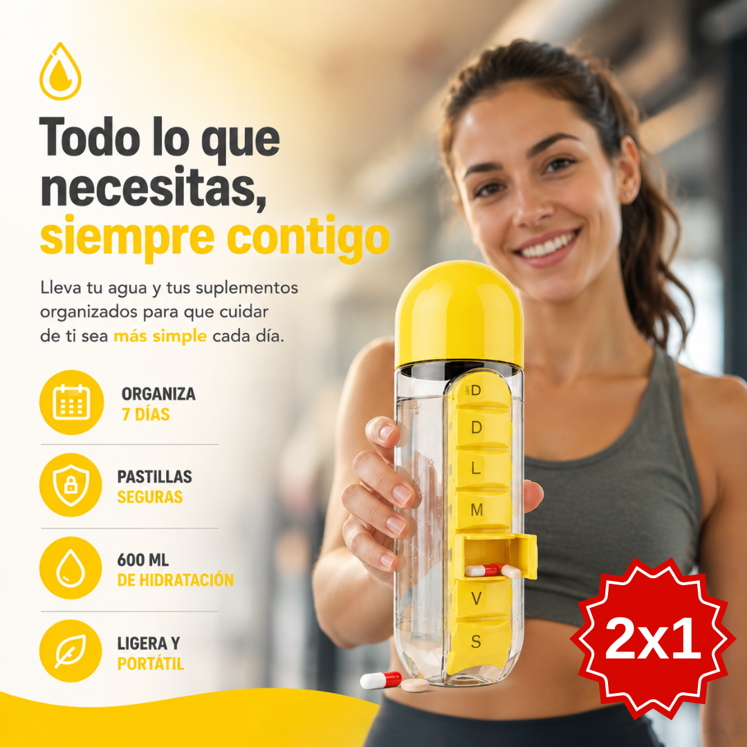 HydraCore™ -  Botella De Agua Con Pastillero