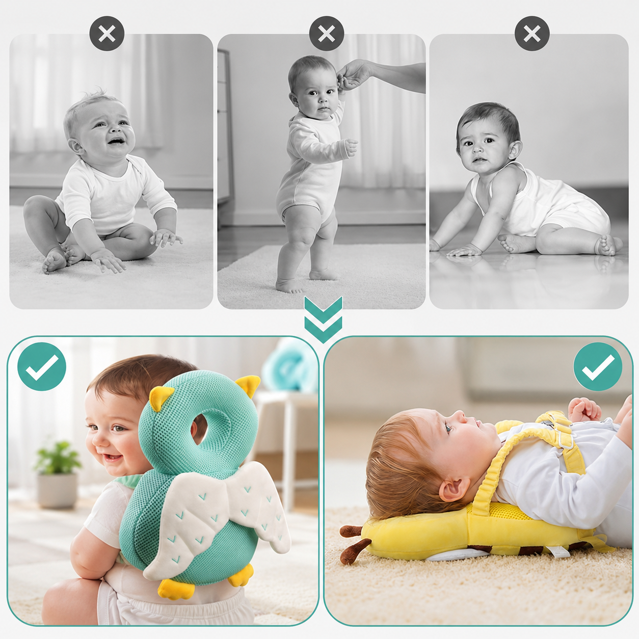 SafeSteps™ - Mochila Protector de Cabeza