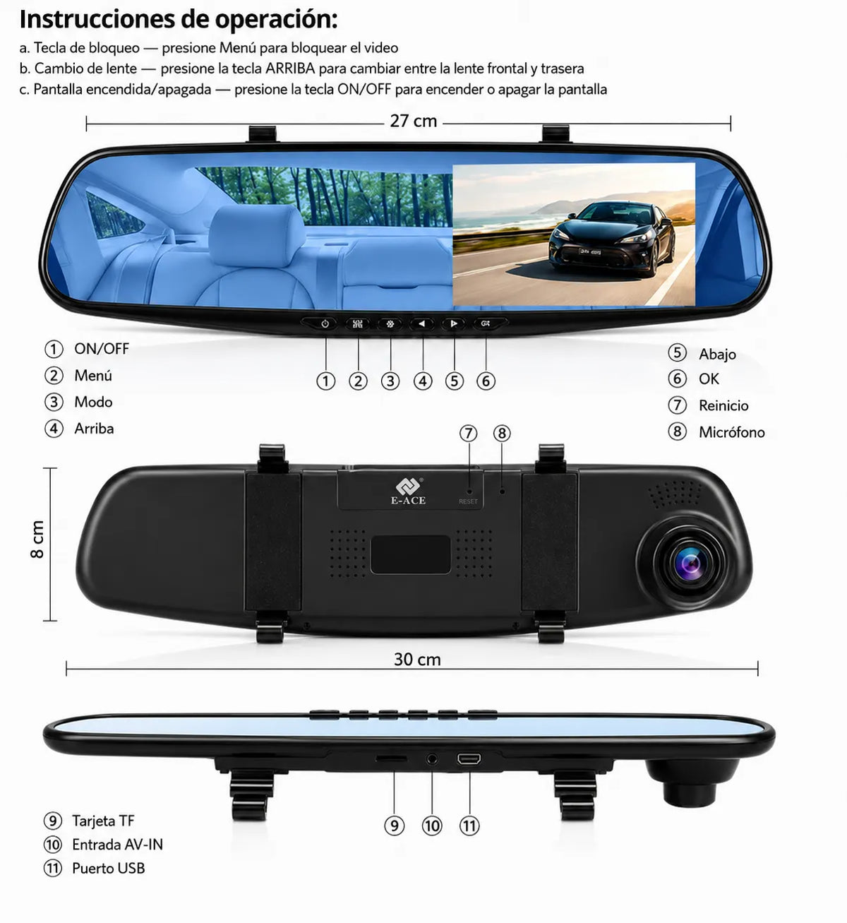 AutoGuard™ - Espejo Retrovisor con Cámara