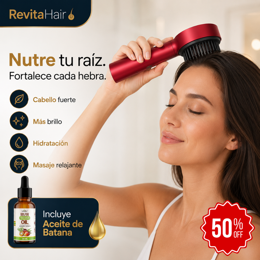 RevitaHair - Cepillo Terapia Luz + Aceite Batana