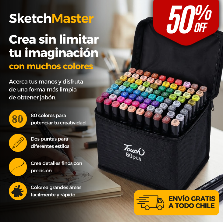SketchMaster - Kit 80 marcadores