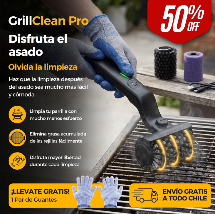 GrillClean Pro - Cepillo De Limpieza De Parrilla Eléctrico