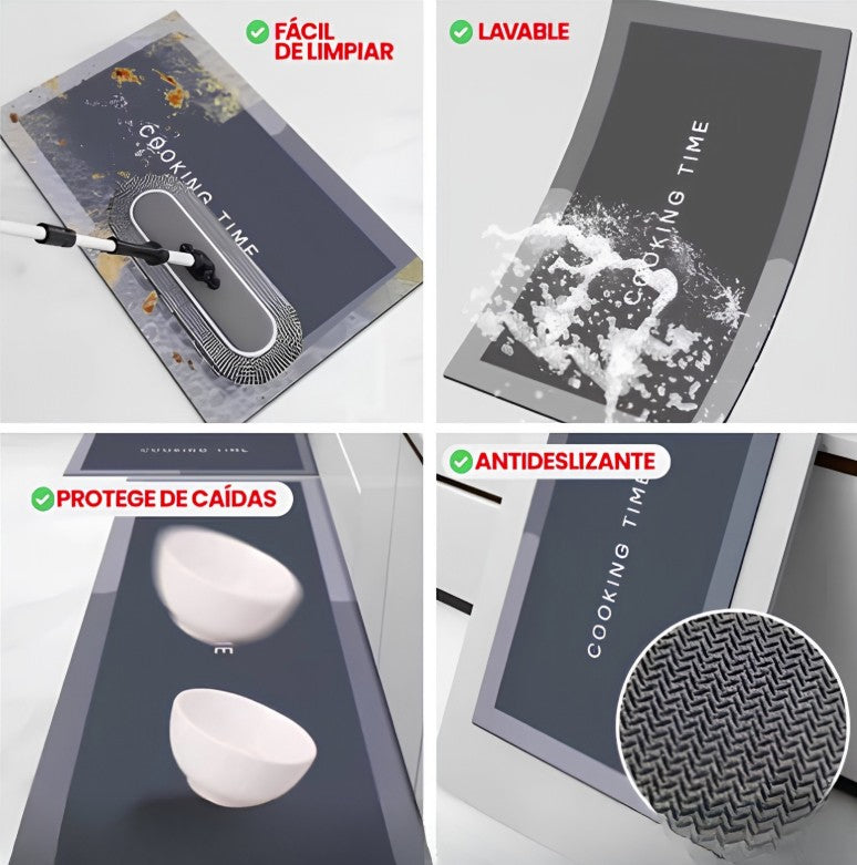 DryFloor Pro™ – Alfombra de cocina 2 Piezas
