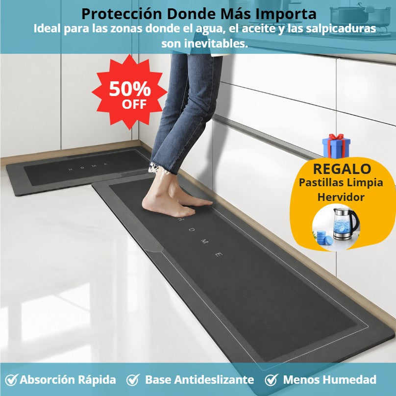 DryFloor Pro™ – Alfombra de cocina 2 Piezas