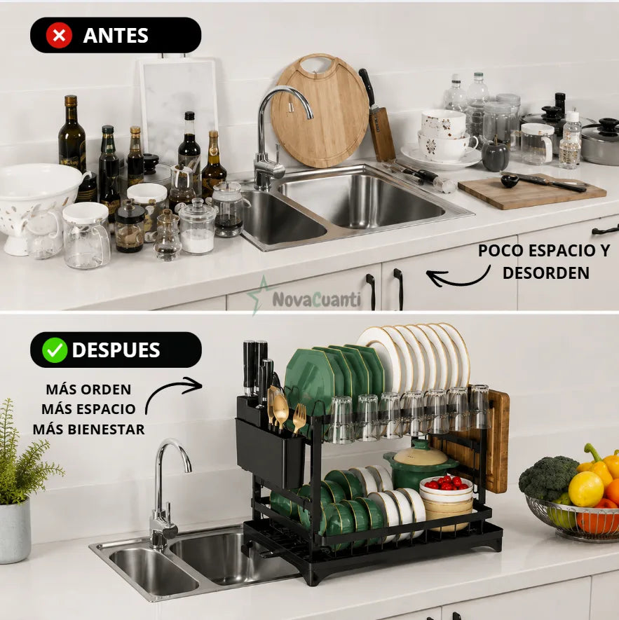 DishFlow™ - Secaplatos de 2Nivel