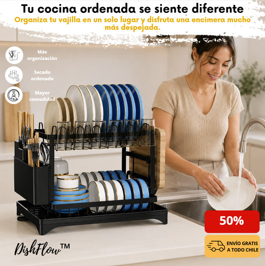 DishFlow™ - Secaplatos de 2Nivel