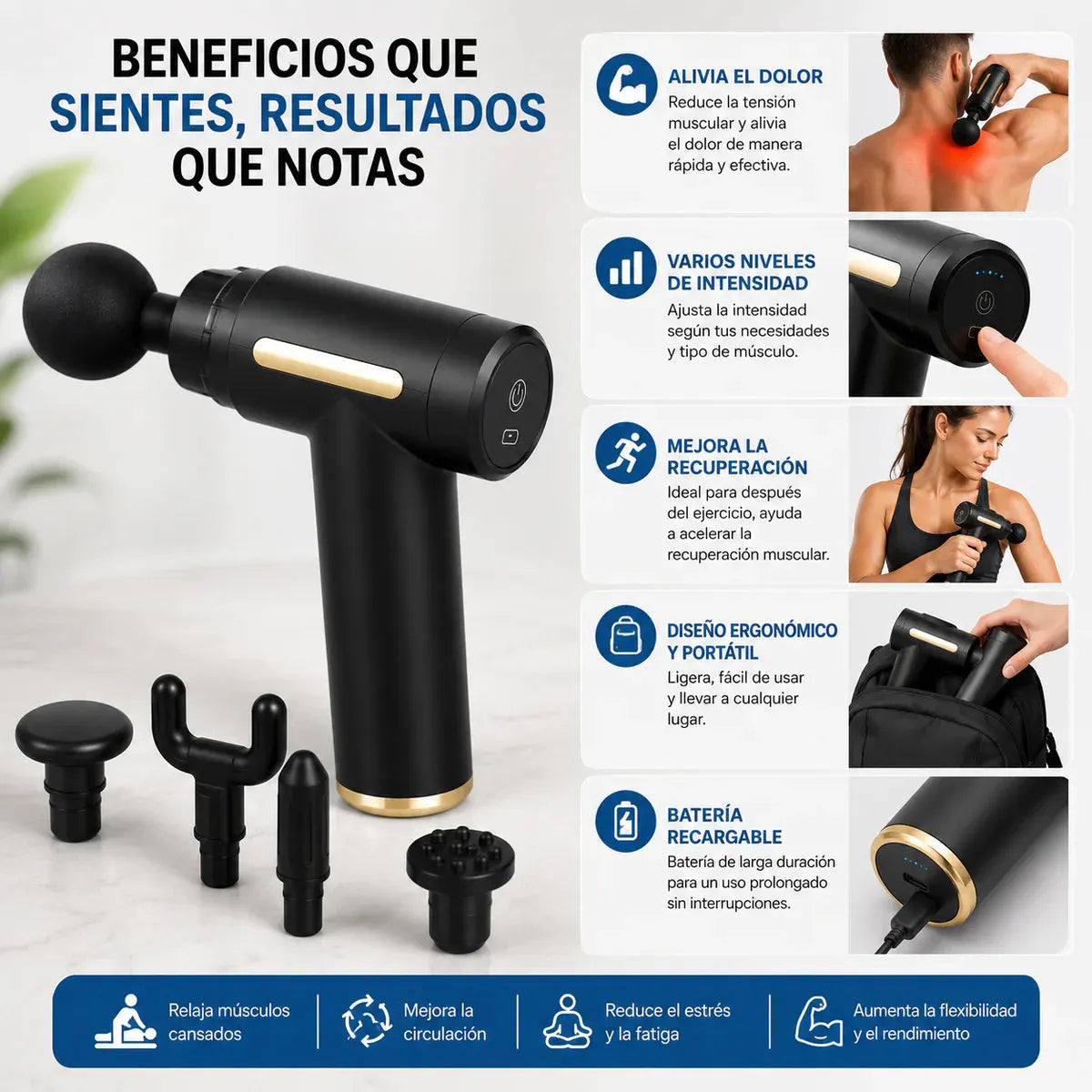 RelaxaPro™ - Pistola Masajeadora