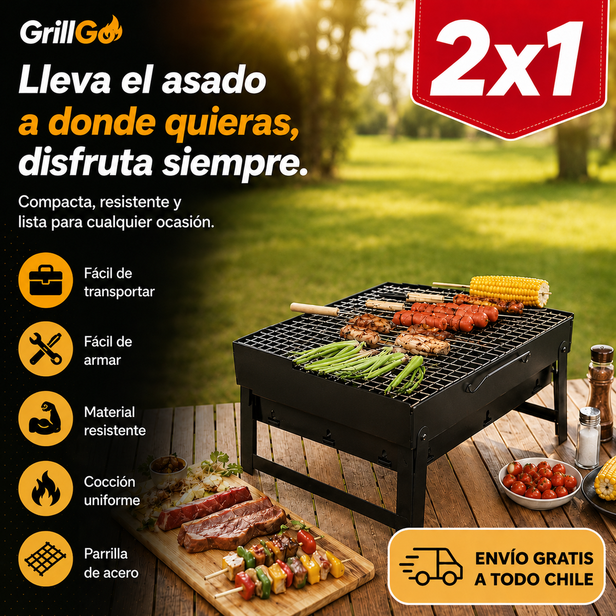 GrillGo -  Mini Parrillera Portatil