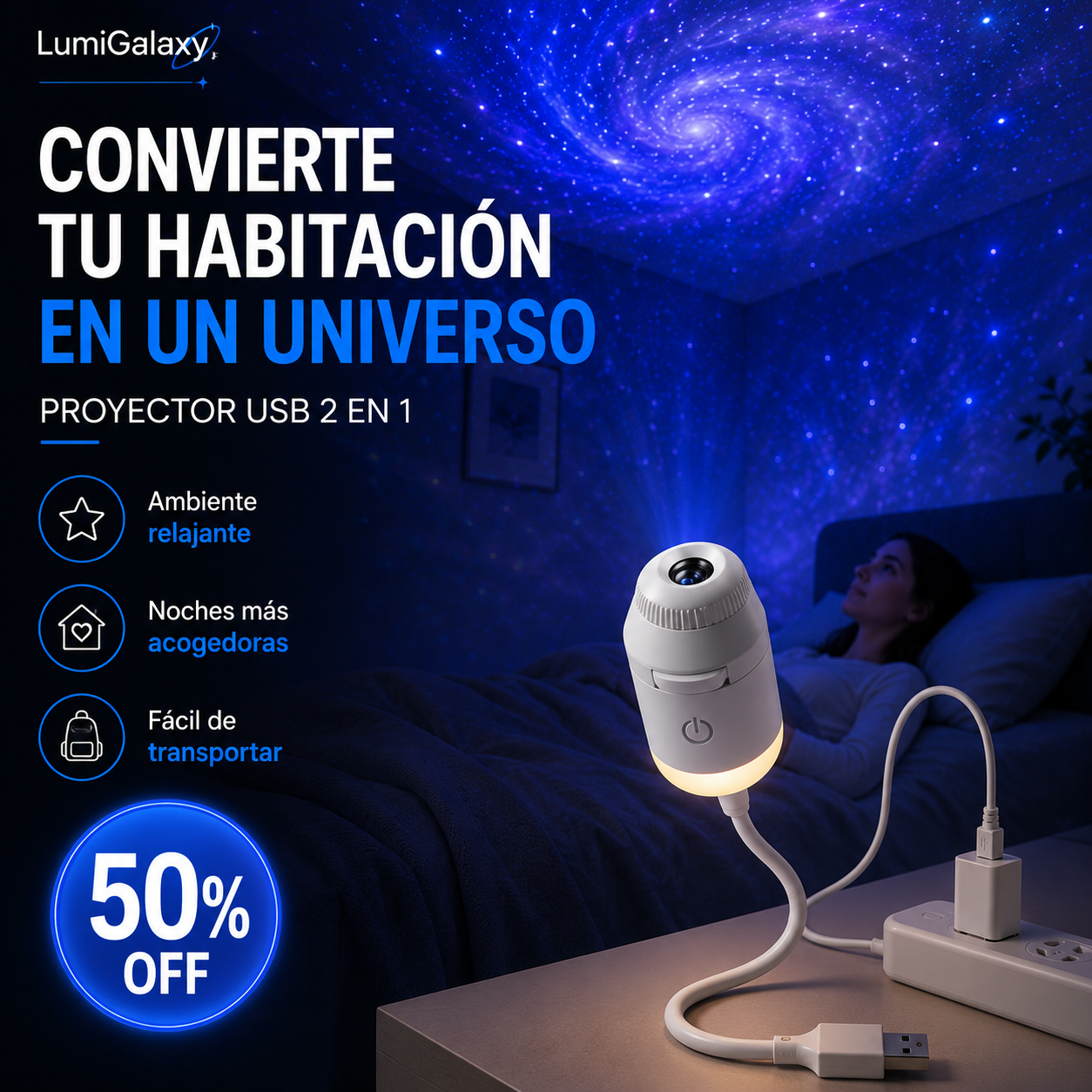 LumiGalaxy - Proyector Nocturno Galáctico