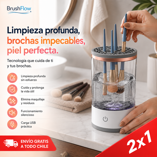 BrushFlow - Limpiador De Brochas Eléctrico